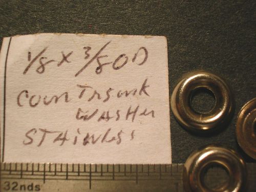 Stainless  countersunk washers 1/8&#034; id - 3/8&#034; od 38 each for sale