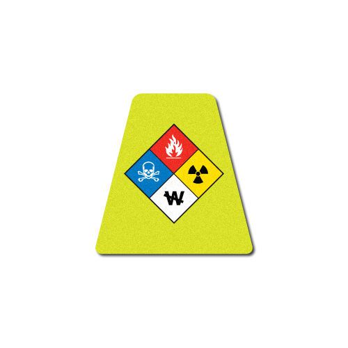 FIREFIGHTER HELMET TETS - SINGLE - TETRAHEDRONS FIRE STICKER  - HAZ MAT