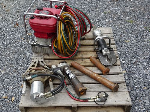 LUKAS JAWS OF LIFE HYDRAULIC GAS POWER UNIT W/ SHEAR CUTTERS SPREADER &amp; RAM