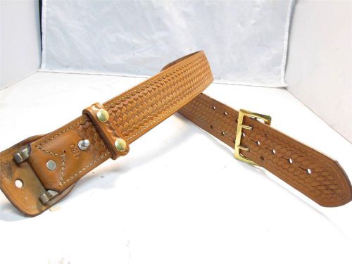 #201 Size 30&#034; NTBW SHOEMAKER Police Duty 2.25&#034; Belt with Brass Buckle