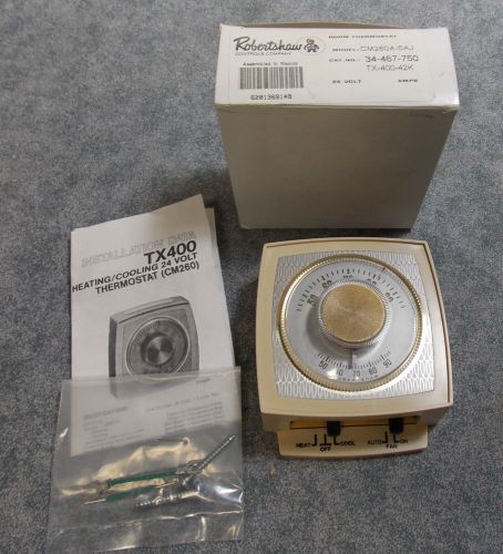 ROBERTSHAW TX-400-42K ROOM THERMOSTAT 24 VOLT HEAT COOL 34-467-750 NOS