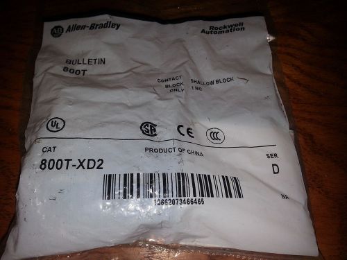 LOT OF 5 NEW ALLEN BRADLEY 800T-XD2, Series D, CONTACT BLOCKS