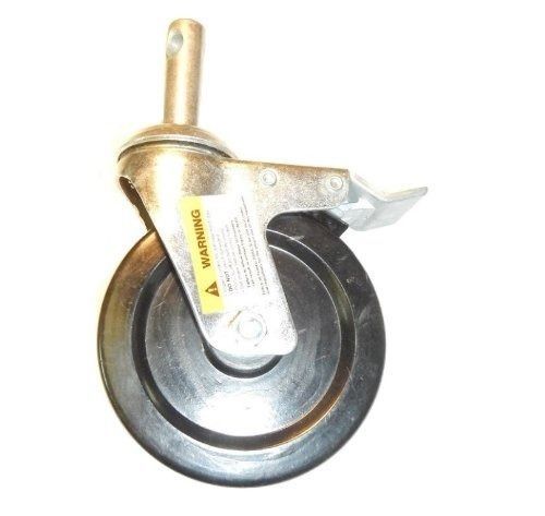 Scaffolding Caster with 5&#034; Hard Rubber Wheel &amp; 13/16&#034; Diameter Round Stem