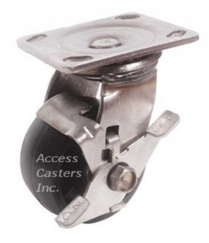 5PSSDSB 5&#034; Stainless Steel Swivel Caster, Heavy Duty Plastic Wheel with Brake