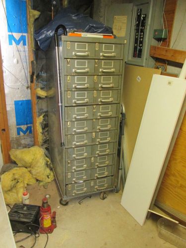 20 DRAWER STEEL STORAGE CABINET.  NO RESERVE - SMOOTH GLIDES