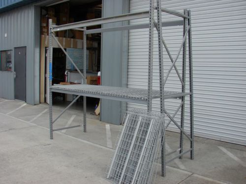 Lyon storage racks 3-36x96 frames 8-96&#034; shelves w/wire for sale