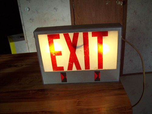 Vintage lighted exit sign 12.5&#034; x 9&#034; x 2&#034; works!!! for sale