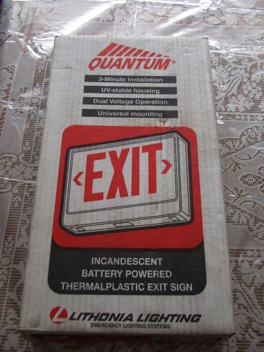Three Lithonia Quantum Emergency Exit Signs w/ Battery 120/277 V  *New in Box*