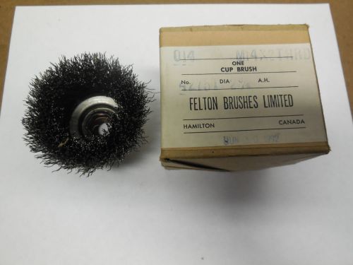 FELTON 2-3/4&#034; Crimped Wire Cup Brush .014 x M14 x 2 Metric thread mount hole