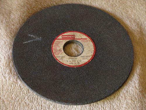 Simonds Salem, IL 8&#034; x 1/4&#034; x H ( 1-1/4&#034; ? ) Grinder Disc A46M VI~ Max RPM 3,105