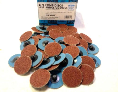 50 NEW PFERD 42648 1-1/2&#034; ROLOC ABRASIVE DISCS 36 GRIT ALUMINUM OXIDE