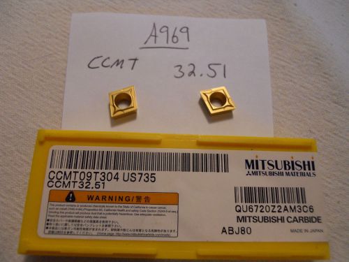 10 NEW MITSUBISHI CCMT 32.51 CARBIDE INSERTS. GRADE: US 735 {A969}