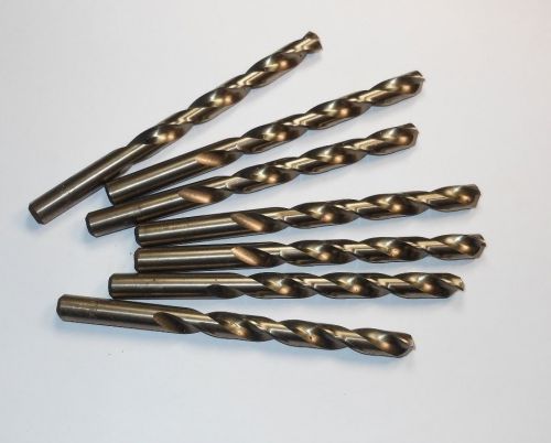 Cobalt jobber length drills &#034;t&#034; gold 135d 3-1/2&#034; loc x 4-7/8&#034; oal qty 7 &lt;1896&gt; for sale