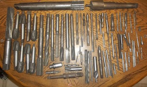 Vintage Machinist Lot 65 Bits + union twist taper shank drill reamer  HS USA