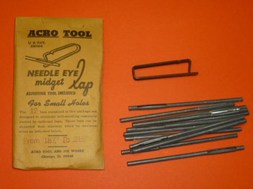 NEW! (12) ACRO TOOL .187&#034; to .218&#034; NEEDLE EYE MIDGET LAP