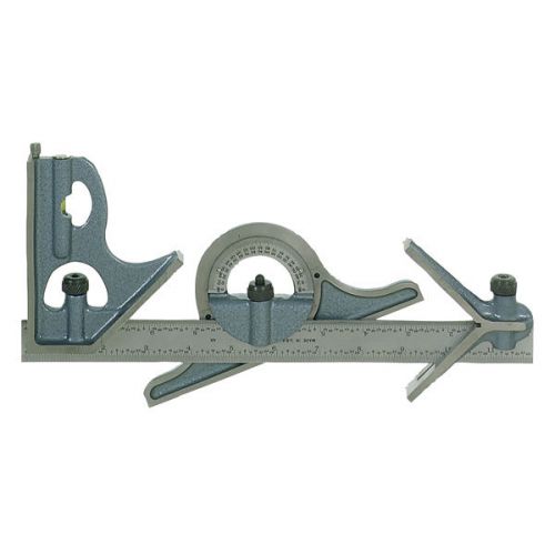 Pec 4 piece combination square set blade length: 18&#034; graduation 4r hardened iron for sale