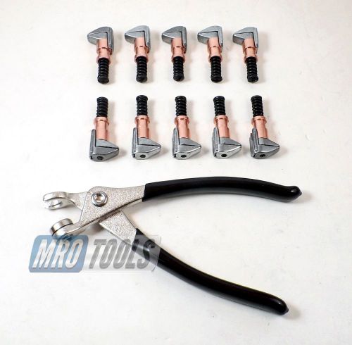 10 KSG 1/2&#039;&#039; x 1/2&#039;&#039; Cleco Fastener Side Grip Clamps Plus Cleco Pliers