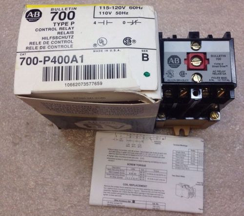 Allen Bradley Control Relay 115V-120V, 700-P400A1, 700P400A1, Shipsameday #1178X