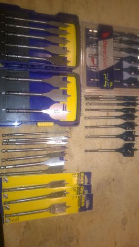 Irwin speedbor bosch daredevil flat spade wood drilling bit lot set 32 piece for sale