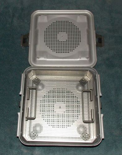 AESCULAP Sterilization Container DBP CASE w/ Basket 10-3/4&#034; x 10-3/4&#034; x 3-1/2&#034;