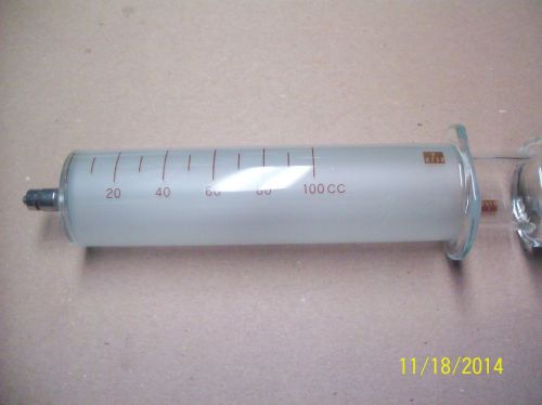 BD Yale Glass Syringe w/ Metal Luer Tip Reusable Jumbo 100cc vintage WWII nurse