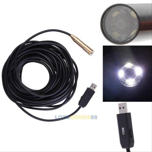 15M 4LED USB Waterproof Borescope Endoscope Inspection Snake Tube Spy Camera LS4