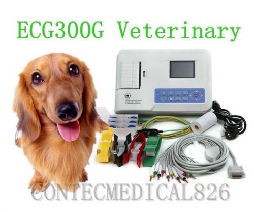 Vet,pet ecg300g ecg ekg machine,3 channel,software,usb,printer,digital, fda ce for sale