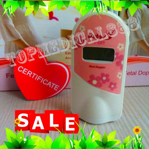 Prenatal Heart Monitors Fetal Doppler LCD 2.5 MHz Probe Pink color +Gel