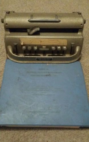 Perkins Brailler Typewriter Braille Writer Machine with 1977 textbook