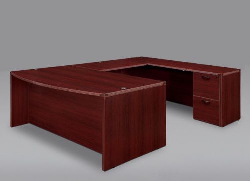 New amber bowfront u-shape executive office desk for sale