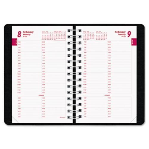 Rediform CB800NBLK Plannerplus Daily Appt. Book, 15-minute Schedule, 5 X 8,