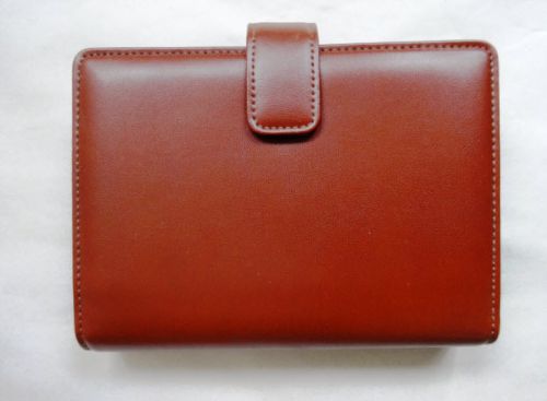 Leather Executive Burgundy Organizer Financial Book Calendar with Button closed