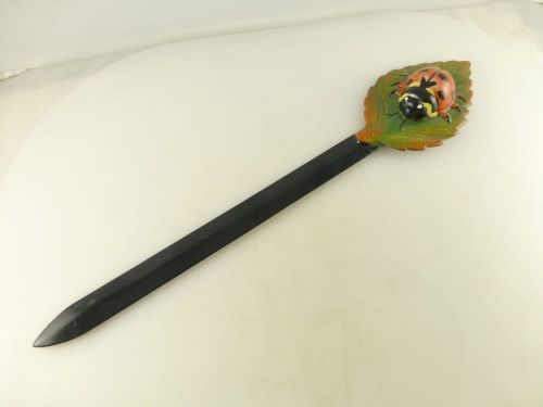 Vintage Large Dimensional 3D Ladybug on a Leaf Letter Opener