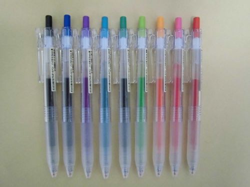 MUJI Moma Smooth writing Gel ballpoint pen 9 color sets 0.5mm Japan WorldWide