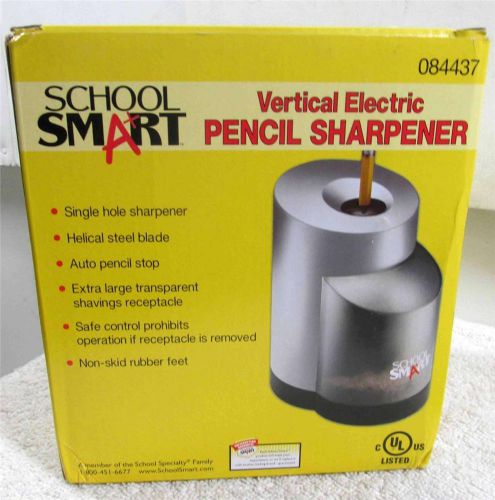 SchoolSmart 084437 Vertical DeskTop Electric Pencil Sharpner Single Hole