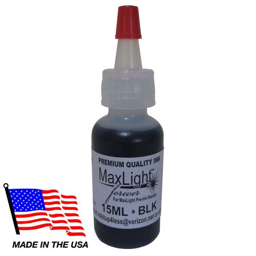 1/2oz MaxLight Forever premium black ink for PSI iStamp xStamper self ink stamps