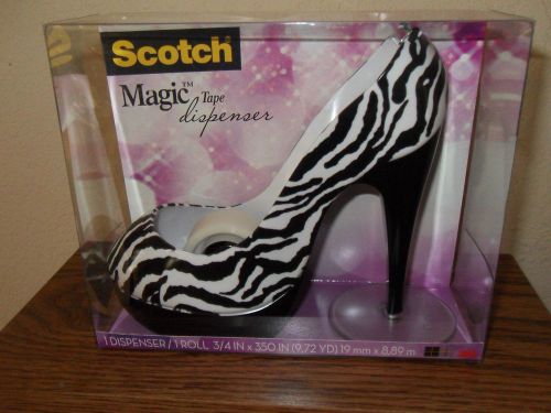 Scotch Zebra Print Stilletto Tape  Dispenser Free  Fast Ship!!!