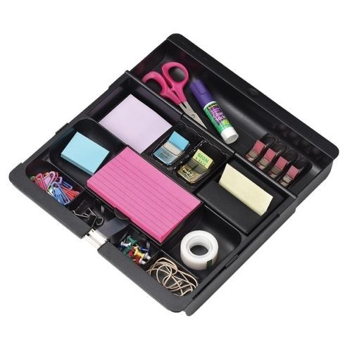 3m mmm c-71 desk drawer organizer tray -1.5&#034;hx11.6&#034;wx10.4&#034;d - black for sale