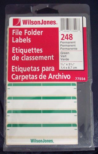 WILSON JONES FILE FOLDER LABELS GREN COLOR