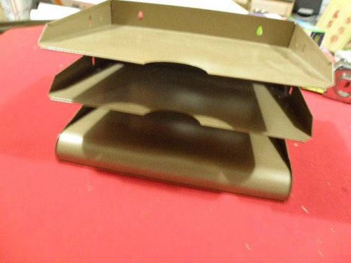 Original Vintage Steel Metal Desk Paper Organizer Mad Men Made in USA