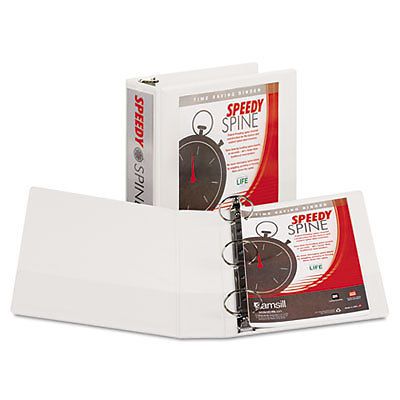 Speedy Spine Round Ring View Binder, 11 x 8-1/2, 3&#034; Capacity, White