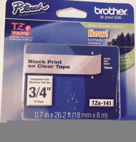 NIB Brother TZe-141 Label Tape - 0.75&#034; Width 1 Each Laminated P-touch In/Outdoor