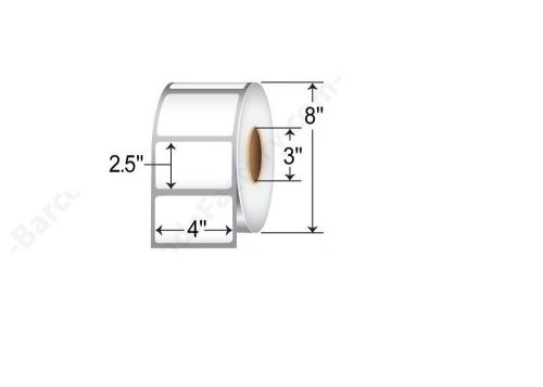 Zebra 65816 4-pack z-ultimate 3000t synthetic labels 4x2.5in 2240 labels/roll for sale