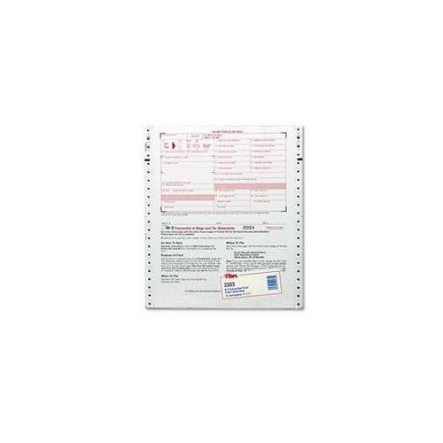Tops™ w-3 tax form, lttr, 2-part carbonless, 10 continuous forms for sale
