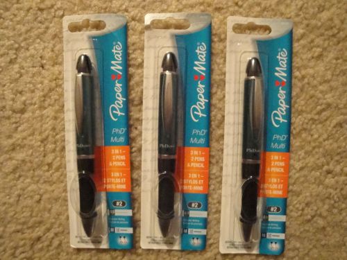 3 papermate phd multi 2 pen &amp; 1 pencil combo 3 in 1 new for sale