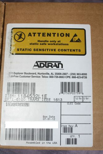 Adtran OPTI-6100 3 DS3 TRAM3 IEEE 1613 Triple Transmux Module 1184532L1E NEW