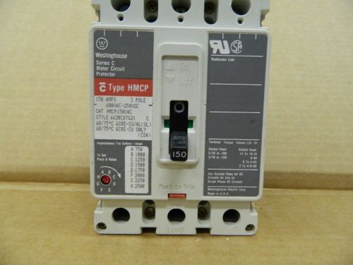 WESTINGHOUSE  HMCP150U4C CIRCUIT BREAKER 600V 3 POLE 150 AMP