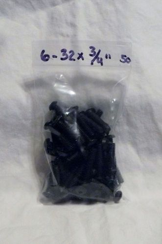 Button head socket cap screw / alloy steel / black oxide / #6-32 x 3/4&#034; / 50 pkg for sale