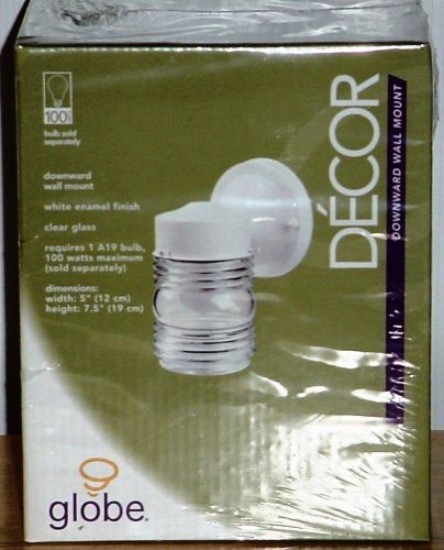 Globe Downward Wall Mount Outdoor Light White ~ NIB