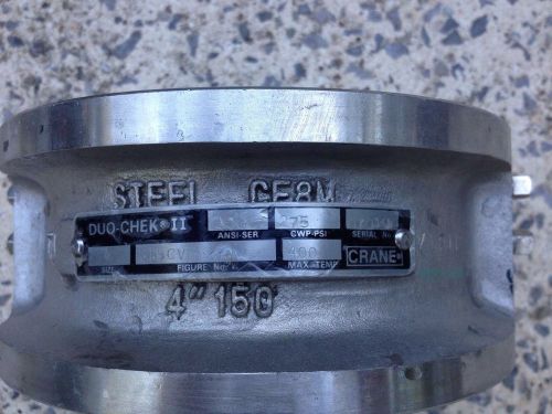 Crane duo-chek ii cf8m stainless steel check valve 400max temp  4&#034; 150  crane for sale